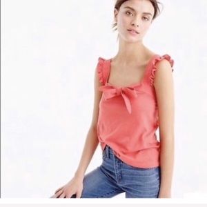 JCrew Bow Top with embroidered trim XS